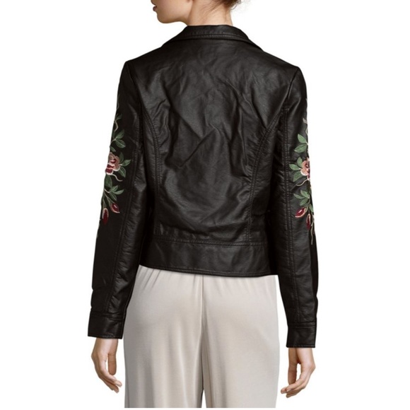 NWOT ODYN Faux Leather Moto Floral Jacket Size M - Picture 12 of 12